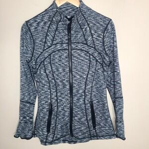 Lululemon Define Jacket Black Blue Space Dye Full Zip Athletic Jacket Women's 8